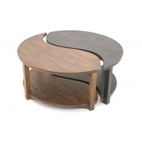 table basse ying yang bicolore